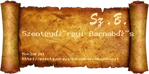 Szentgyörgyi Barnabás névjegykártya